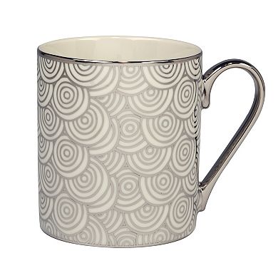 Certified International Set of 6 Mosaic Silver Plated Can Mugs