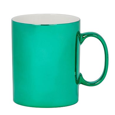 Certified International Set of 6 Holiday Lights Green Mugs