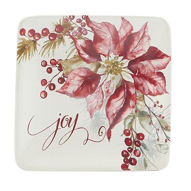 Certified International Set of 4 Winter's Joy Canape Plates
