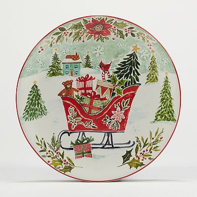 Certified International Set of 4 Joy of Christmas Dessert Plates