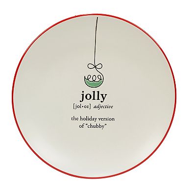 Certified International Set of 6 Christmas Fun Red Dessert Plates