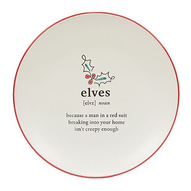 Certified International Set of 6 Christmas Fun Red Dessert Plates