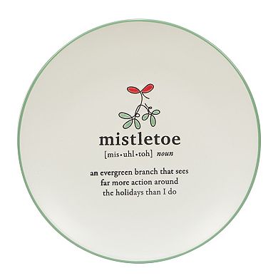 Certified International Set of 6 Christmas Fun Green Dessert Plates