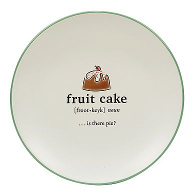 Certified International Set of 6 Christmas Fun Green Dessert Plates