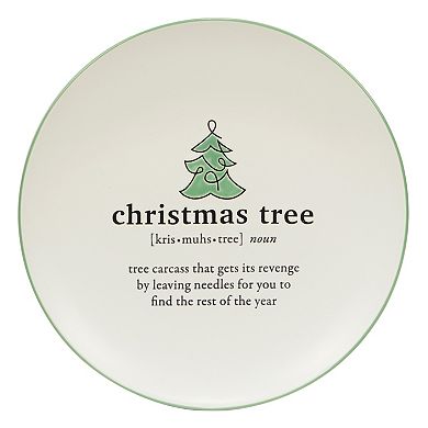 Certified International Set of 6 Christmas Fun Green Dessert Plates