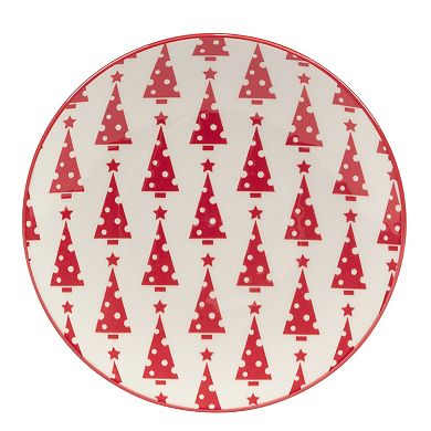 Certified International Set of 6 Peppermint Candy Canape Plates