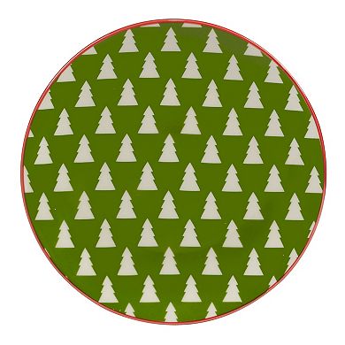 Certified International Set of 6 Holiday Fun Canape Plates