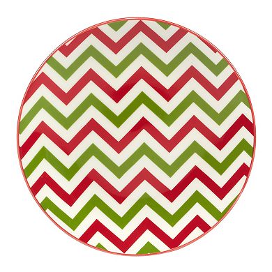 Certified International Set of 6 Holiday Fun Canape Plates