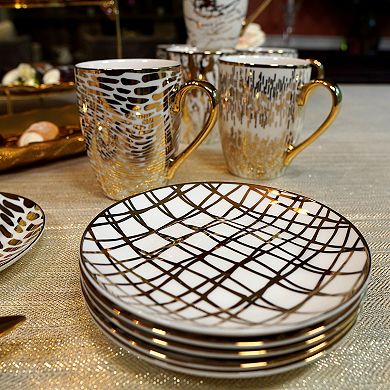 Certified International Matrix Gold Plated 6-pc. Canape Plate Set