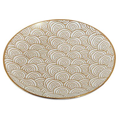 Certified International Set of 6 Mosaic Gold Plated Canape Plates