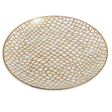 Certified International Set of 6 Mosaic Gold Plated Canape Plates