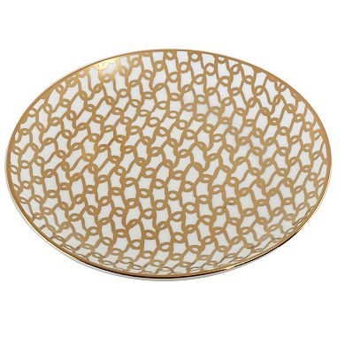 Certified International Set of 6 Mosaic Gold Plated Canape Plates