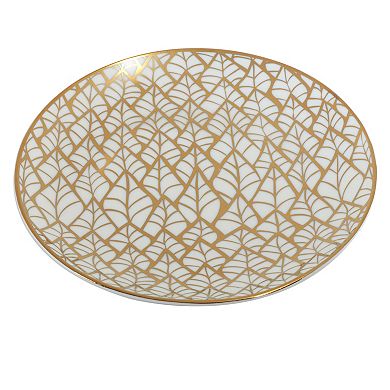 Certified International Set of 6 Mosaic Gold Plated Canape Plates
