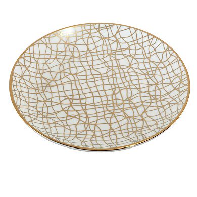 Certified International Set of 6 Mosaic Gold Plated Canape Plates