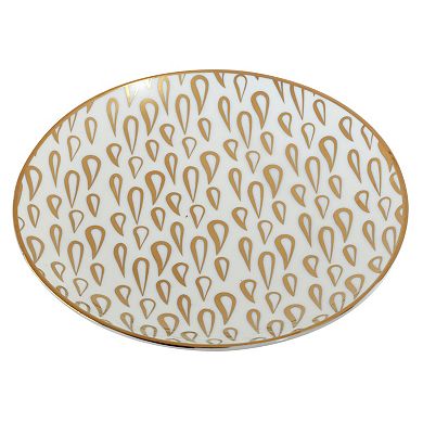 Certified International Set of 6 Mosaic Gold Plated Canape Plates