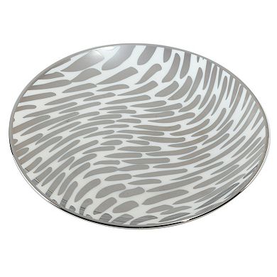 Certified International Set of 6 Matrix Silver Plate Canape Plates