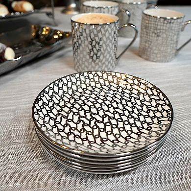 Certified International Set of 6 Mosaic Silver Plated Canape Plates