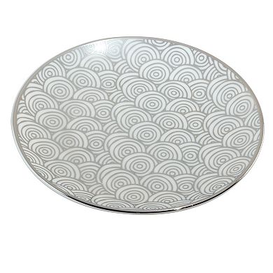 Certified International Set of 6 Mosaic Silver Plated Canape Plates