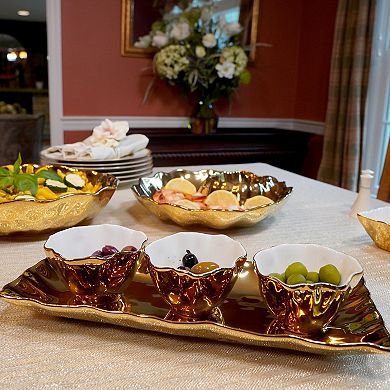 Certified International Gold Coast 4-pc. Tray & Condiment Bowl Set