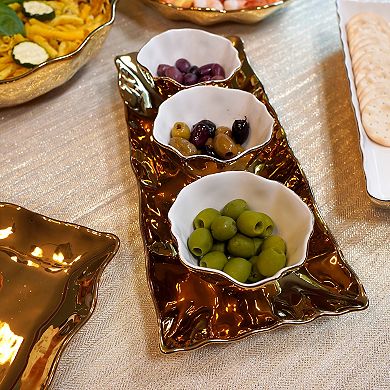 Certified International Gold Coast 4-pc. Tray & Condiment Bowl Set
