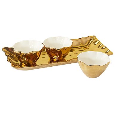 Certified International Gold Coast 4-pc. Tray & Condiment Bowl Set