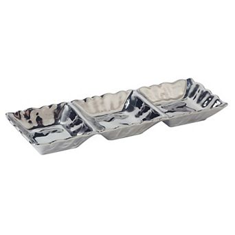 Certified International Silver Coast 3-Section Tray