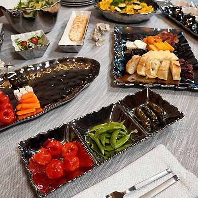 Certified International Silver Coast 3-Section tray