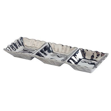 Certified International Silver Coast 3-Section tray