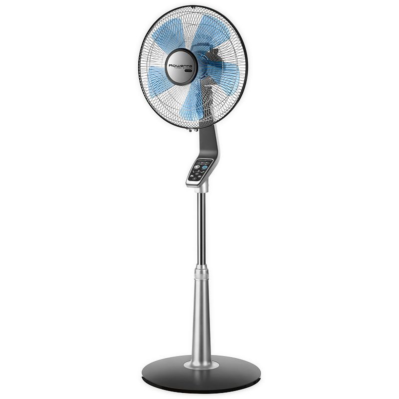 Rowenta Turbo Silence Standing Floor Fan with Remote  53 Inch  Portable  5 Speeds  VU5670