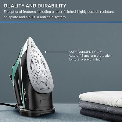 Rowenta Steam Iron, SteamForce Black /Teal