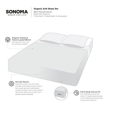 Sonoma Goods For Life® The Organic Soft Sheet Set or Pillowcase Set