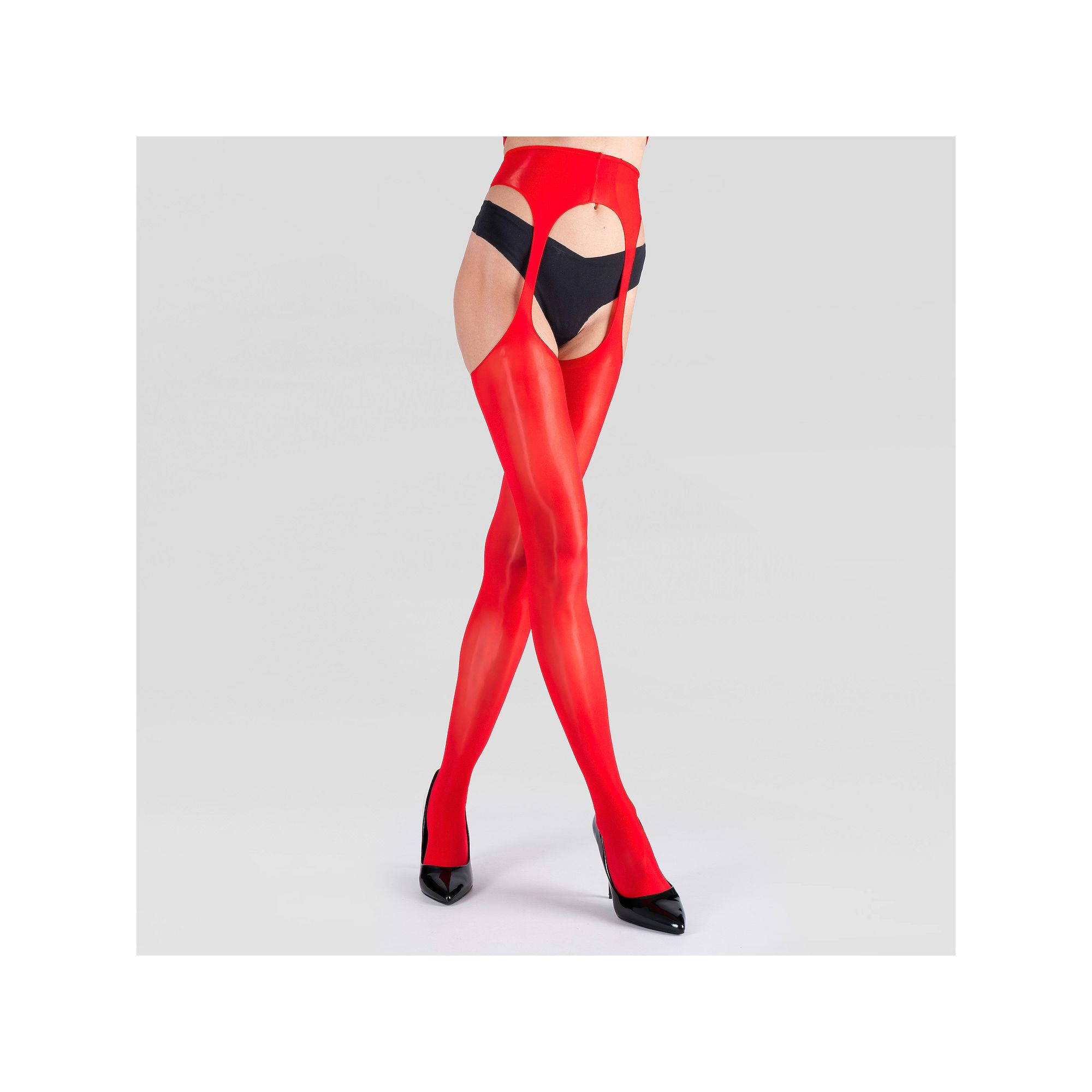 LECHERY® Sheer Suspender Tights, Womens, Size: Small-Medium, Red