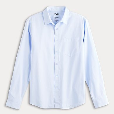 Men's FLX Slim Performance Untucked-Fit Button Down Long Sleeve Shirt