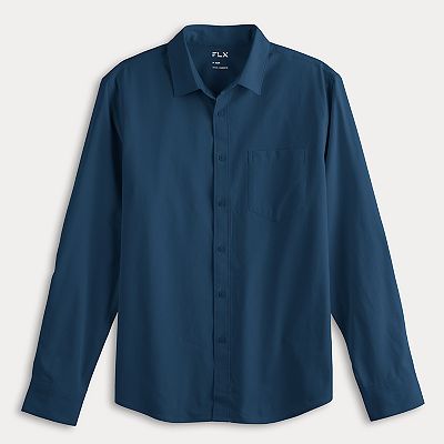 Men's FLX Slim Performance Untucked-Fit Button Down Shirt