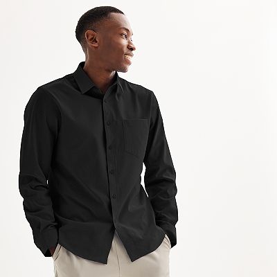 Tom Baine Men's Slim Fit Short Sleeve Performance Button Down Dress