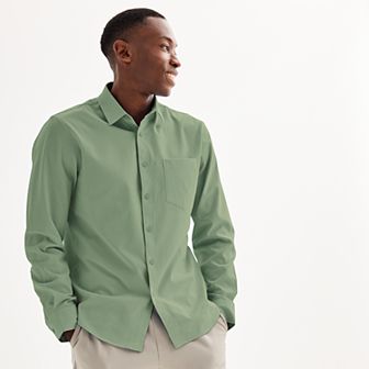 Men's FLX Slim Performance Untucked-Fit Button Down Long Sleeve Shirt
