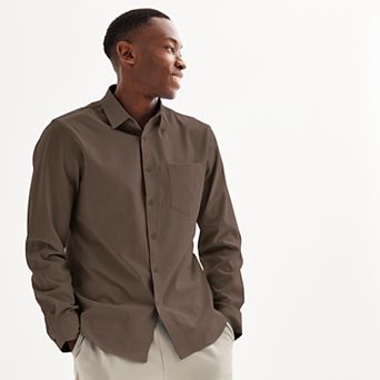 Men's FLX Slim Performance Untucked-Fit Button Down Long Sleeve Shirt