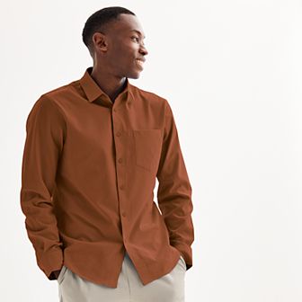 Men's FLX Slim Performance Untucked-Fit Button Down Long Sleeve Shirt