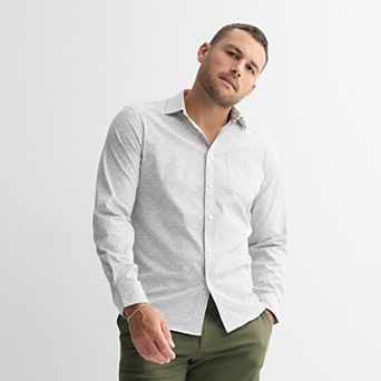 Men's FLX Slim Performance Untucked-Fit Button Down Long Sleeve Shirt
