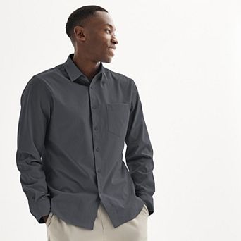 Men's FLX Slim Performance Untucked-Fit Button Down Long Sleeve Shirt