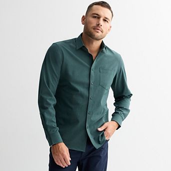 Men's FLX Slim Performance Untucked-Fit Button Down Long Sleeve Shirt