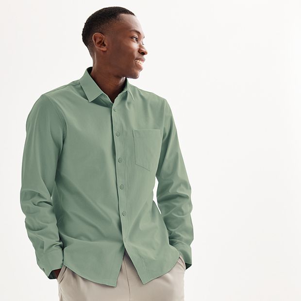 Men's FLX Tech Mesh Slim-Fit Long Sleeve Button-Down