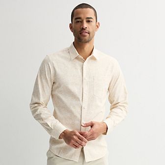 Men's FLX Slim Performance Untucked-Fit Button Down Long Sleeve Shirt