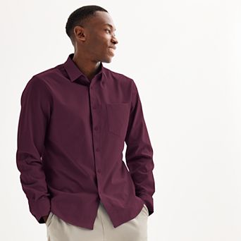 Men's FLX Slim Performance Untucked-Fit Button Down Long Sleeve Shirt