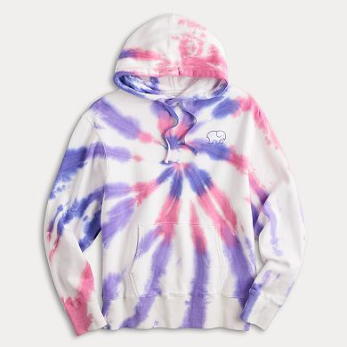 Juniors IVORY ELLA Purple Swirl Tie Dye Hoodie