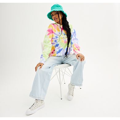 Juniors IVORY ELLA Tropical Brights Tie Dye Hoodie