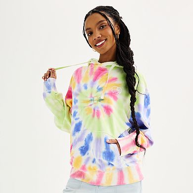 Juniors IVORY ELLA Tropical Brights Tie Dye Hoodie