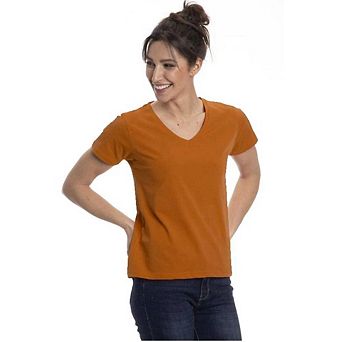 Short Sleeve Classic Cotton V-Neck T-Shirt for Women in Pretty Spring Colors