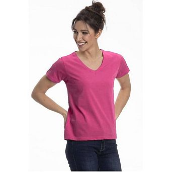 Short Sleeve Classic Cotton V-Neck T-Shirt for Women in Pretty Spring Colors