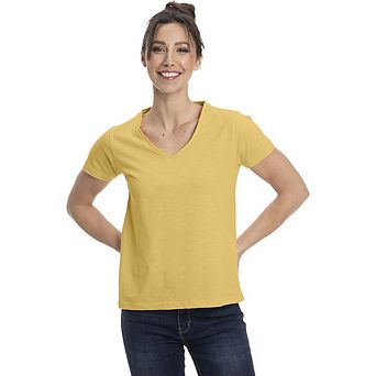 Short Sleeve Classic Cotton V-Neck T-Shirt for Women in Pretty Spring Colors